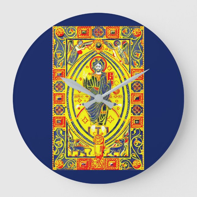 Byzantine folk art Jesus Stor Klocka (Framsida)