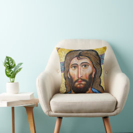 Byzantine Jesus Mosaic Pillow - Religiösans accent Kudde