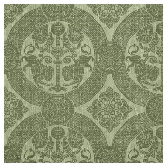 Byzantine Lejon och Birds Fabric Tyg (Provkarta)