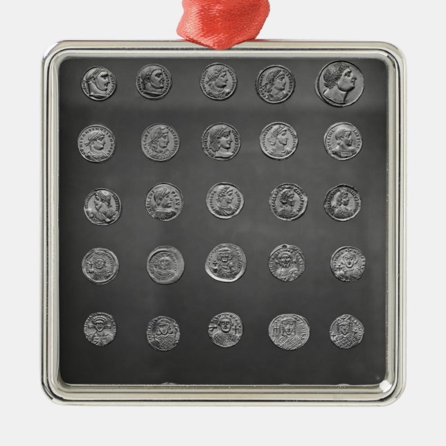 Byzantine och romerskt mynt, 04-10th århundrade julgransprydnad metall (Framsidan)