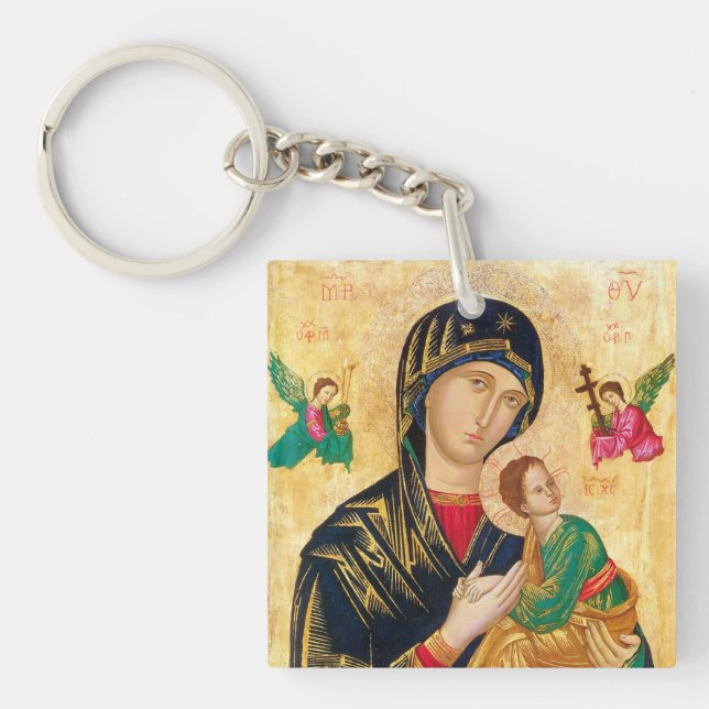 Byzantine Virgin Mary och Child Icon jul (Framsidan)