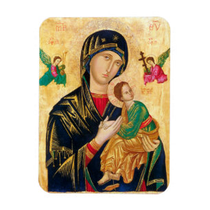 Byzantine Virgin Mary och Child Icon jul Magnet