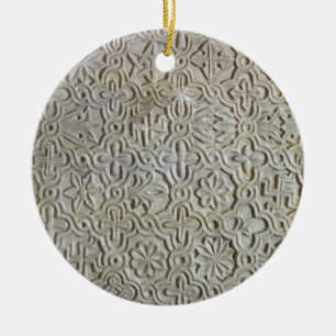 Byzantineslab med cruciform dekoration, 12th-14t julgransprydnad keramik