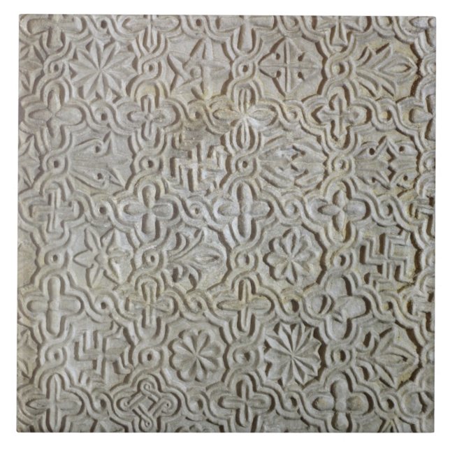 Byzantineslab med cruciform dekoration, 12th-14t kakelplatta (Framsidan)