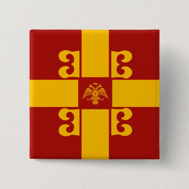Byzantiumfyrkant Pin Knapp (Framsida)