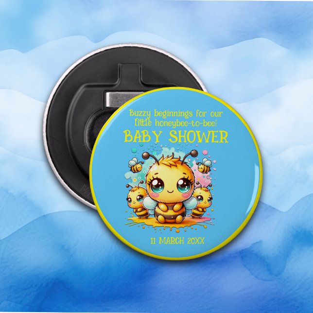 Bzzy begin honeybee to bee Baby Shower | Flasköppnare (Skapare uppladdad)