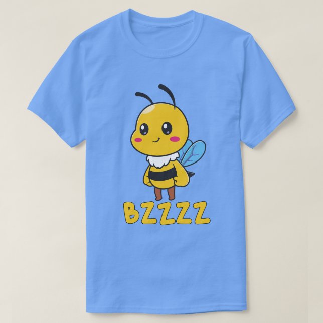 BZZZ Cute Childrens Bees för barn - Tecknad Bee T Shirt (Design framsida)