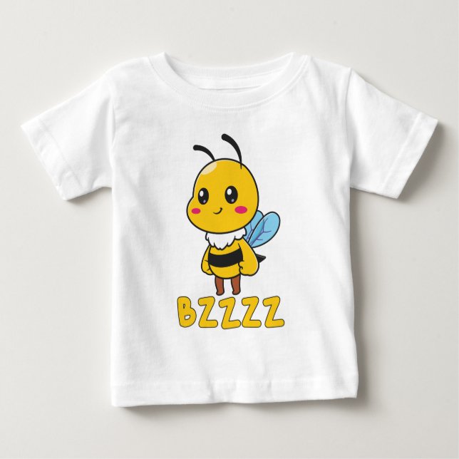 BZZZ Cute Childrens Bees för barn - Tecknad Bee T Shirt (Framsida)