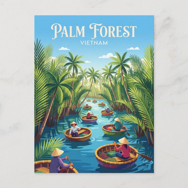 Cẩm Thanh Nipa Palm-skogen Vietnam Vykort (Framsida)