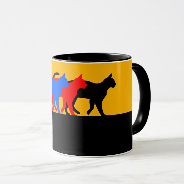 C01 - Tasse mit 3 farbigen Katzen Mugg (Framsida höger)