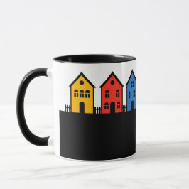 C02 - Tasse mit Dorf Kleinstadt Skyline Mugg