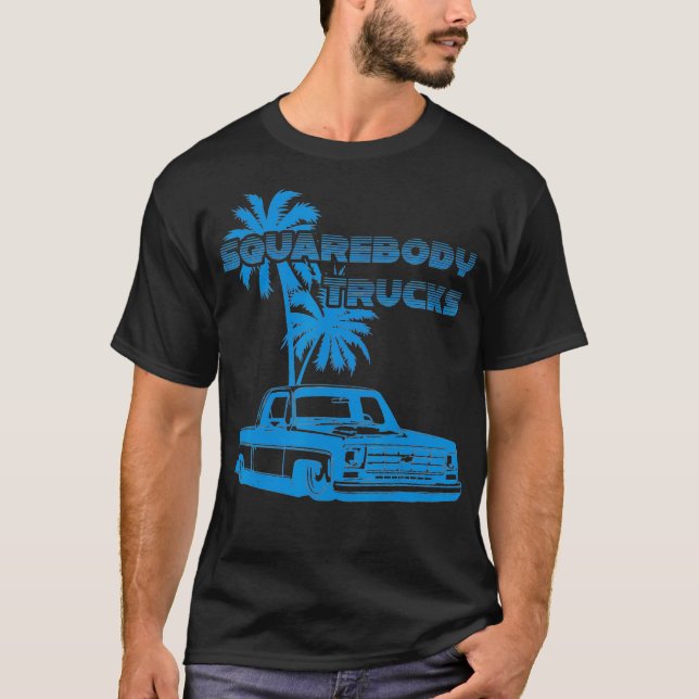 C10JimmyslammedSquarebody TruckSuburbanBlazerSilve T Shirt (Framsida)