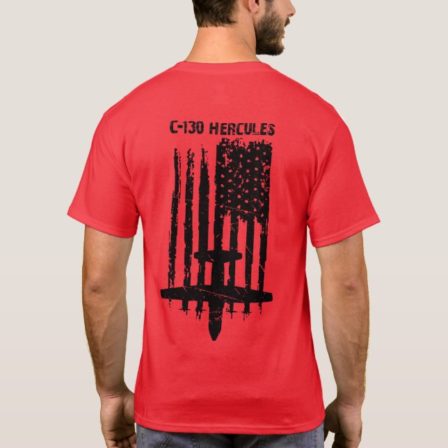 C130 Hercules Aircraft Veteran Shirt T Shirt (Baksida)