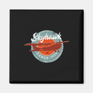 C172 Skyhawk Vintage Retro Flygplan Flygande Pilot Magnet