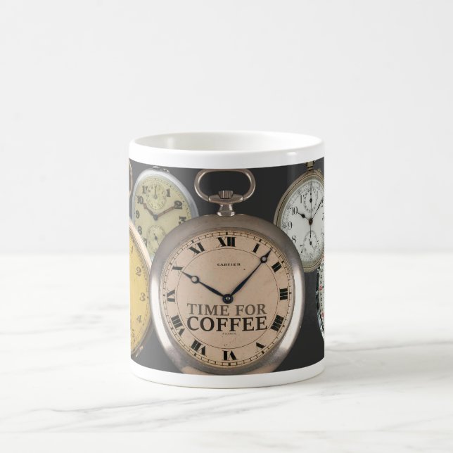 c1900 POCKET WATCH THEME 'TIME FOR COFFEE' Kaffemugg (Center)