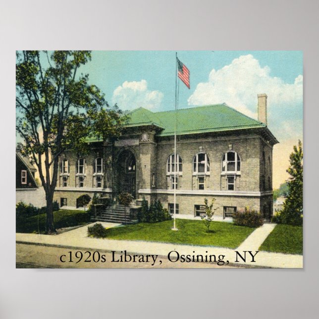 c1920-talet Bibliotek, Ossining, NY Poster (Framsidan)