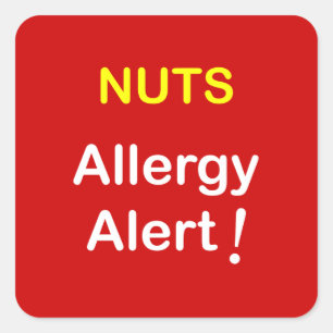 c1 - Allergy Alert - NÖT. Fyrkantigt Klistermärke