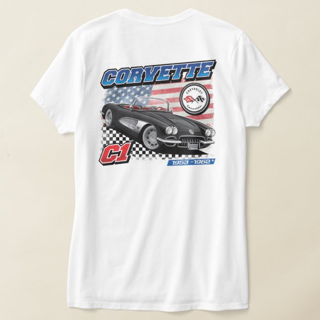 C1 Corvette - 2-sidig kvinnotransport T Shirt (Laydown Baksida)