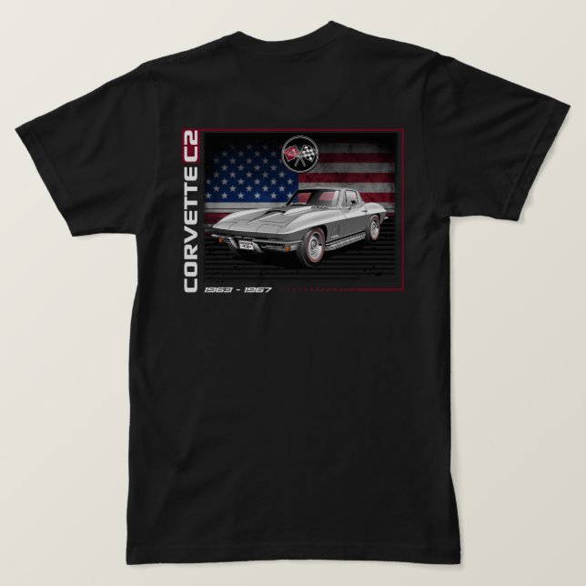 C2 Corvette - 2-sidig Manar mot T-Shirt (Design baksida)