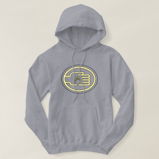 C2B: Hoodie Grått Logotyp-YB (Design framsida)