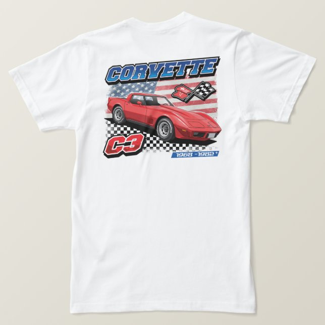 C3 Corvette - 2-sidig Manar-Shirt T Shirt (Design baksida)
