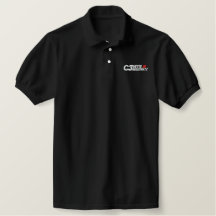 C3VR-Logotyp Embroderad Mörk Polo Shirt
