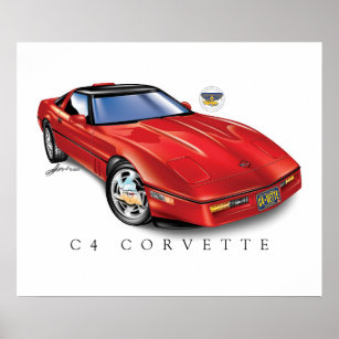 C4 Corvette Print, Semi Gloss Poster Pappert