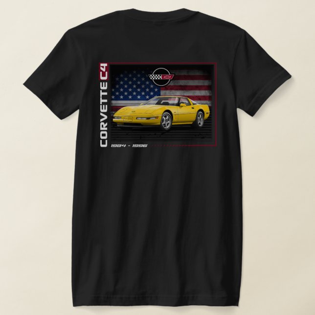 C4 Korvett - 2-sidig kvinnotransport T Shirt (Laydown Baksida)