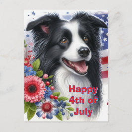 C4de juli Border Collie Holiday Postkort Helg Vykort