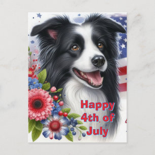 C4de juli Border Collie Holiday Postkort Helg Vykort