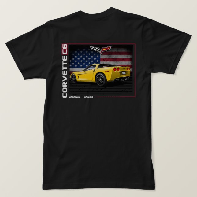 C6 Corvette - 2-sidig Manar-Shirt T Shirt (Design baksida)