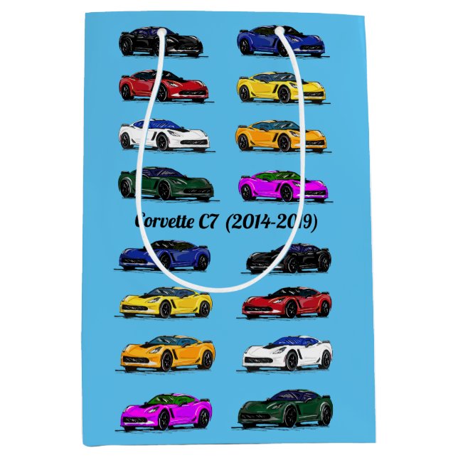 C7 Korvette Olika Färgad Sports Cars Blue (Framsidan)