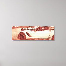 C7R Corvette Z06 2016 Sketch in Warm Red Canvastryck