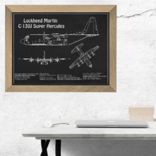 C-130 Hercules - Flygplanets plan för planerad pla Fototryck