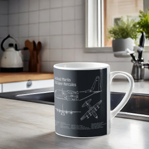 C-130 Hercules - Flygplanets plan för planerad pla Kaffemugg