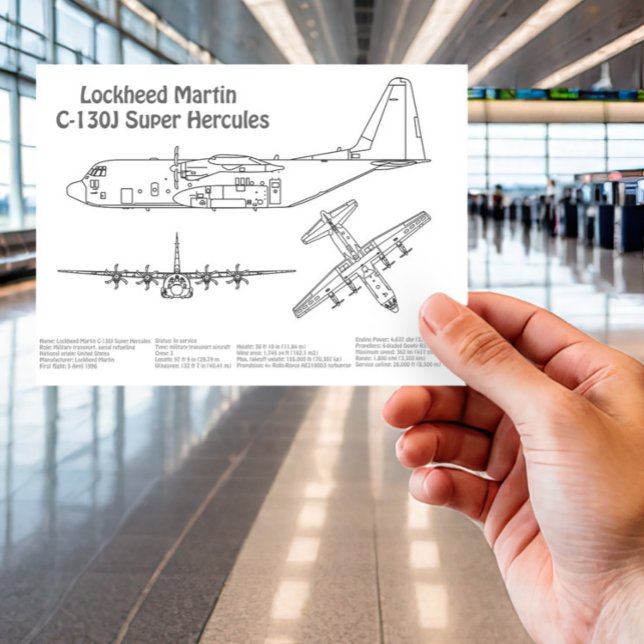 C-130 Hercules - Flygplanets planer för blåkopia B Vykort (Skapare uppladdad)