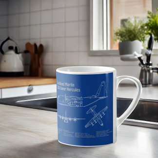 C-130 Hercules - Flygplanets planritningar AD Kaffemugg