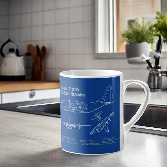 C-130 Hercules - Flygplanets planritningar AD Kaffemugg (Skapare uppladdad)