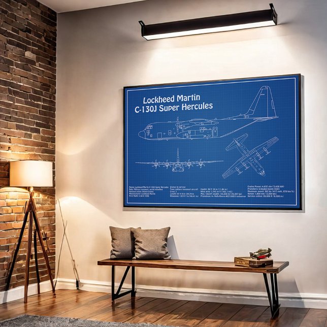 C-130 Hercules - Flygplanets planritningar AD Poster (Skapare uppladdad)