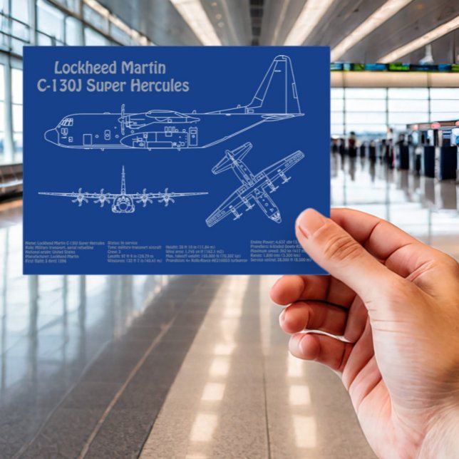 C-130 Hercules - Flygplanets planritningar AD Vykort (Skapare uppladdad)