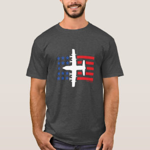 C-130 Hercules Jet Blue Stars och Red Rand T Shirt