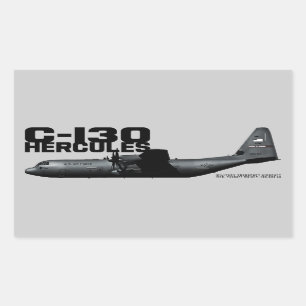 C-130 Hercules Rektangulärt Klistermärke