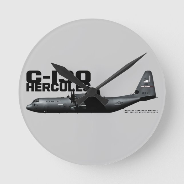 C-130 Hercules Rund Klocka (Framsida)