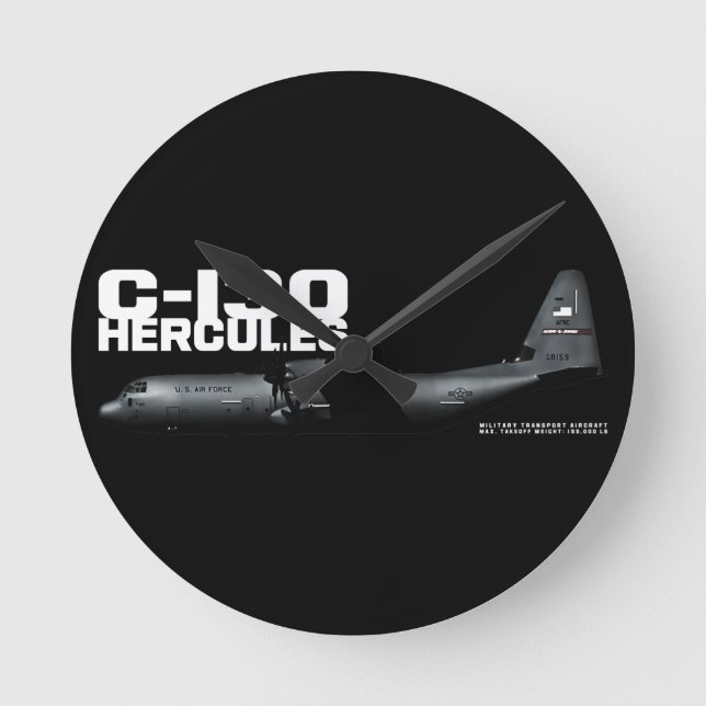C-130 Hercules Rund Klocka (Framsida)