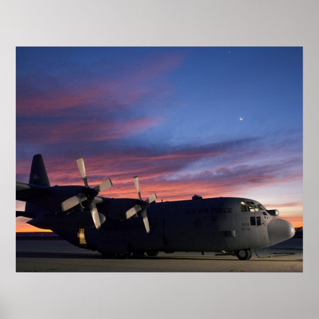 C-130 Hercules Sunset Poster (Framsidan)