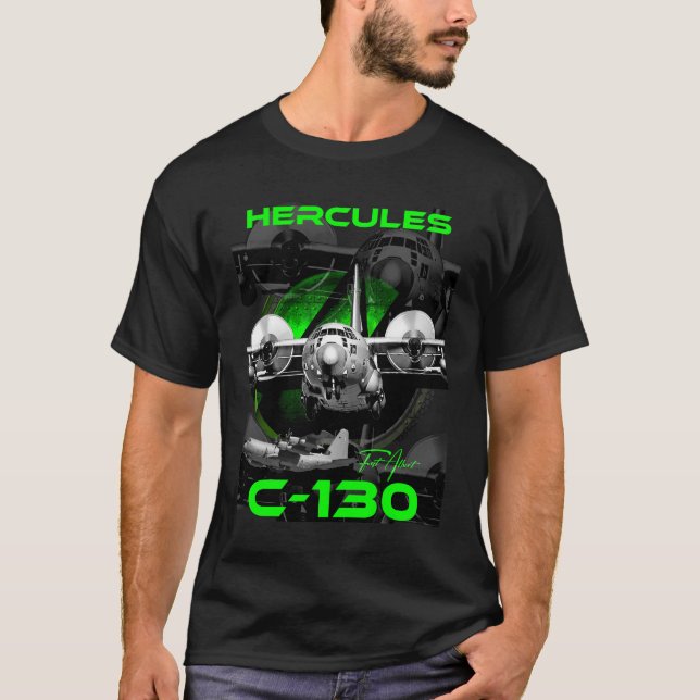 C-130 Herkules Militära luftfartyg T Shirt (Framsida)
