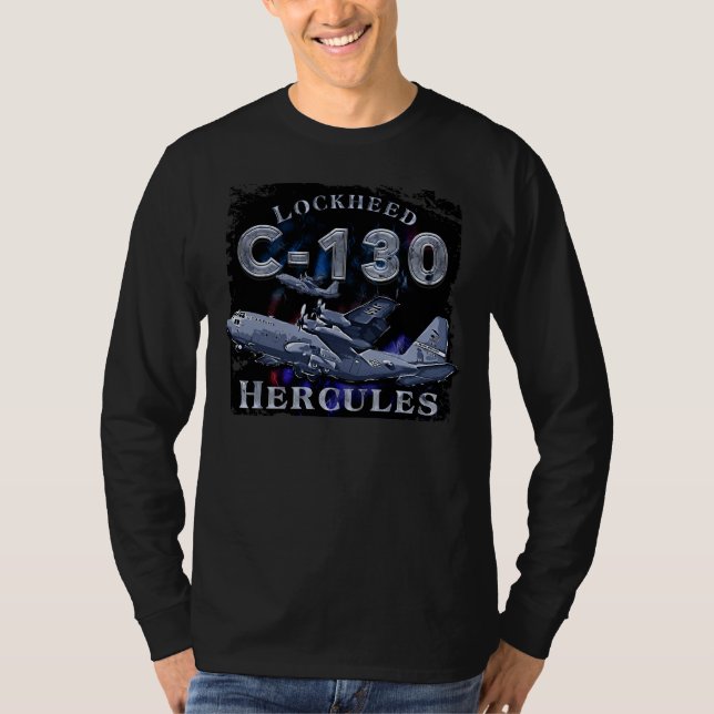 C-130 Herkulesflygplan T Shirt (Framsida)