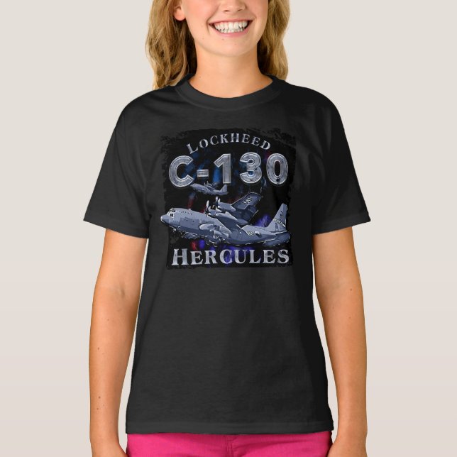C-130 Herkulesflygplan T Shirt (Framsida)