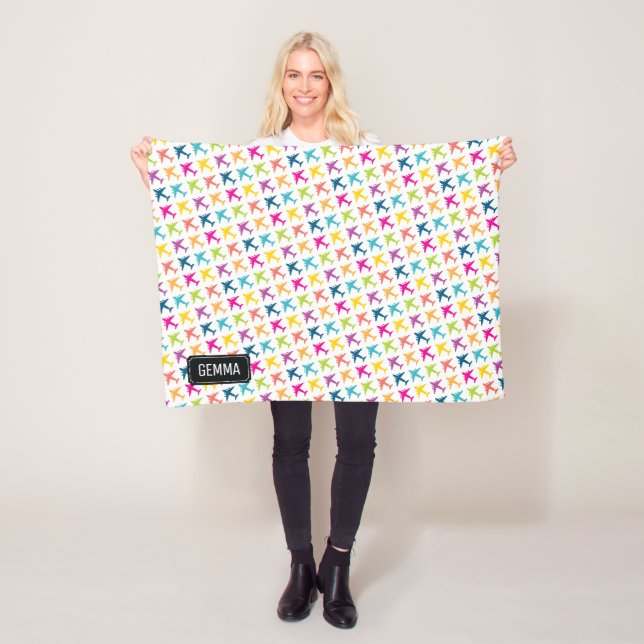 C-17 Anpassat namn för Jet, babyblad Fleecefilt (På plats)