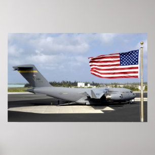 C-17 Globemaster III sitter på flyglinjen Poster